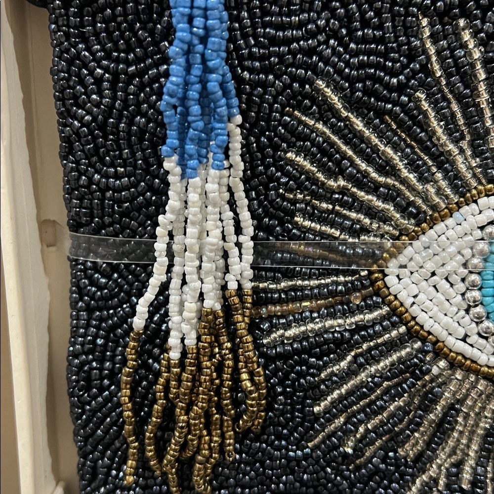 Sincerely Jules | Beaded Evil Eye 🪬 Wristlet/Wallet/Make-Up Bag - Picture 4 of 6
